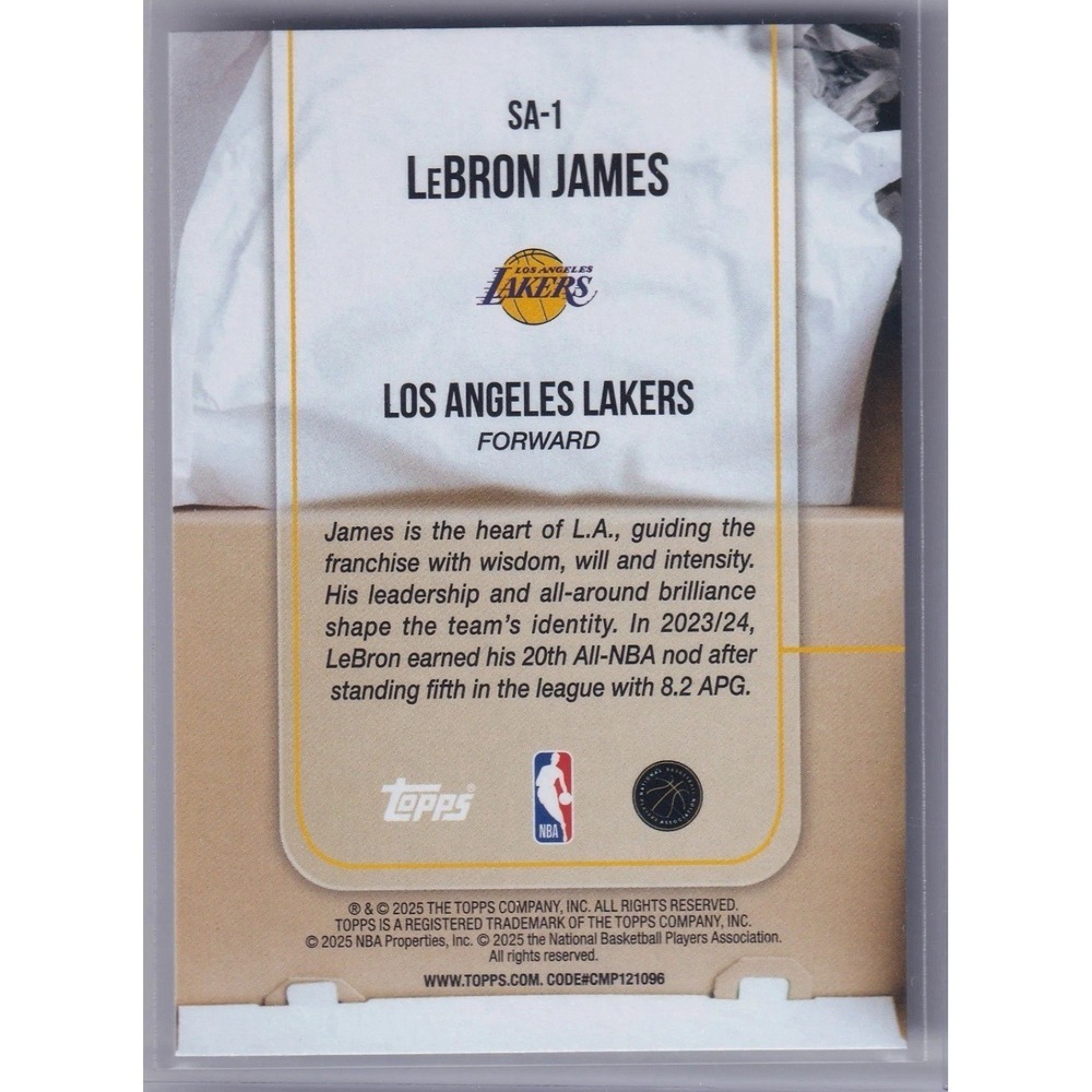 2025-26 Topps Sole Ambition LeBron James #SA-1 LAKERS SSP 1 : 15,375 Packs! - Picture 2 of 2